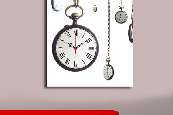 Ceas de perete decorativ din pânză 5070CS Multicolor 45x70 cm