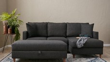 Colțar dreapta Eva Antracit 210x82x195 cm