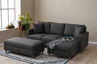 Colțar dreapta Eva Antracit 210x82x195 cm - 2