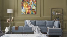 Coltar dreapta extensibil Fly Albastru 210x70x280 cm