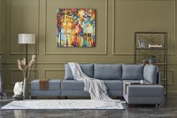 Coltar dreapta extensibil Fly Albastru 210x70x280 cm - 1