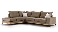 Coltar Dreapta Luxury II Mocha - Crem - Negru 290x235x90 cm