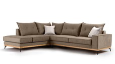 Coltar Dreapta Luxury II Mocha - Crem - Negru 290x235x90 cm