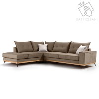 Coltar Dreapta Luxury II Mocha - Crem - Negru 290x235x90 cm - 1
