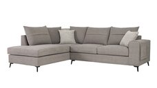 Coltar dreapta Montana tesatura gri si perne gri deschis 275x215x93 cm