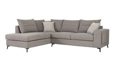 Coltar dreapta Montana tesatura gri si perne gri deschis 275x215x93 cm