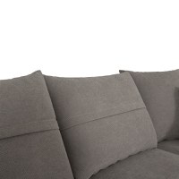 Coltar dreapta Montana tesatura gri si perne gri deschis 275x215x93 cm - 3