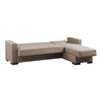 Coltar extensibil Kansas cu spatiu de depozitare material textil bej 235x150x80 cm - 3
