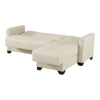 Coltar extensibil reversibil, Stashio, Crem, 202x143x84 cm - 3