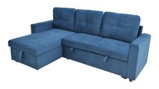 Coltar reversibil extensibil Felia, Pako World, Albastru, 225x148x81 cm
