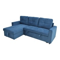 Coltar reversibil extensibil Felia, Pako World, Albastru, 225x148x81 cm - 1