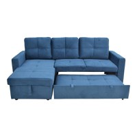 Coltar reversibil extensibil Felia, Pako World, Albastru, 225x148x81 cm - 5