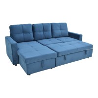 Coltar reversibil extensibil Felia, Pako World, Albastru, 225x148x81 cm - 7