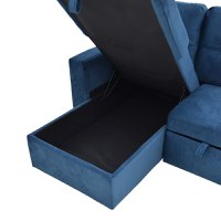 Coltar reversibil extensibil Felia, Pako World, Albastru, 225x148x81 cm - 9