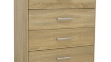 Comoda cu 4 sertare Olympus, Pako World, Stejar, 80x40x95 cm