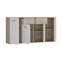 Comoda Drepen melaminat alb si sonoma 162.3x34.2x81.7 cm - 4