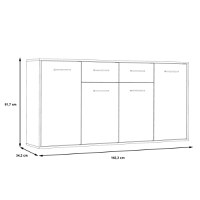 Comoda Drepen melaminat alb si sonoma 162.3x34.2x81.7 cm - 6