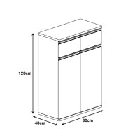 Comoda Oscar Nuc 80x40x120 cm - 2