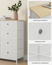 Comoda Songmics Alb 80x30x81.5 cm - 4