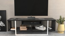 Comoda TV Asal 120 - Negru, Alb