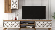 Comoda TV Class S - Walnut, Alb