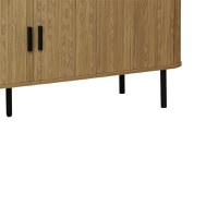 Comoda TV - Consola de dimensiuni medii Scandi MDF culoare lemn naturala cu picioare din metal negru 150x45x57.5cm - 4