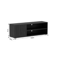 Comoda TV Ellon melamina negru 120x40x41 cm - 5