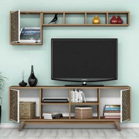 Comoda TV İnci - Walnut, Crem - 2