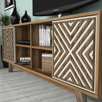 Comoda TV İnci - Walnut, Crem - 4