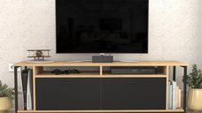 Comoda TV Omar - Finisaj Oak si Negru