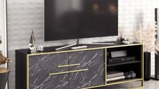 Comoda TV Polka Negru - Design Modern si Functionalitate