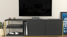 Comoda TV Primrose - Antracit, Gold