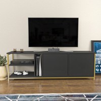 Comoda TV Primrose - Antracit, Gold - 1