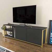 Comoda TV Primrose - Antracit, Gold - 2
