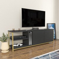 Comoda TV Primrose - Antracit, Gold - 3