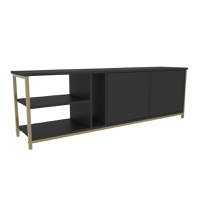 Comoda TV Primrose - Antracit, Gold - 4