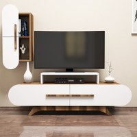 Comoda TV Rose S - Walnut, Alb - 2