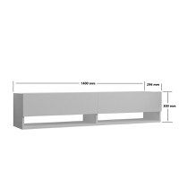 Comoda TV suspendata Melosa, Pako World, Alb, 141x30x31 cm - 5