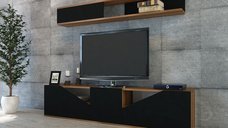 Comoda TV Taç - Walnut, Negru