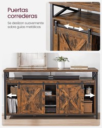 Comoda TV, Vasagle, Maro-Negru, 147x40x76 cm - 5