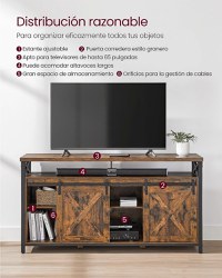 Comoda TV, Vasagle, Maro-Negru, 147x40x76 cm - 6