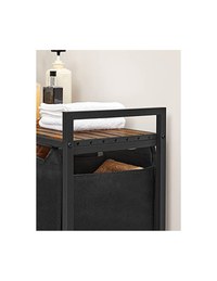 Consola de depozitare Vasagle, 3 cosuri de rufe, BLH301B01, Maro Rustic - 7