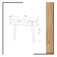 Consola Kiogi Oak-Alb - 4