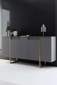 Consolă Luxe Nuc 160x35x80 cm - 1