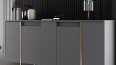 Consolă Luxe Nuc 160x35x80 cm