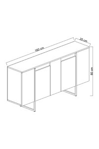 Consolă Luxe Nuc 160x35x80 cm - 6