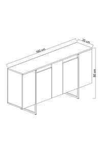 Consolă Luxe Nuc 160x35x80 cm - 6