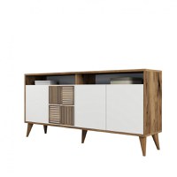 Consola Milan 160 - Walnut, Alb - 6