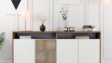 Consola Milan 160 - Walnut, Alb