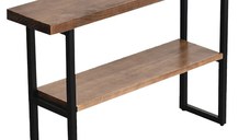 Consola Nore lemn masiv 35mm, culoarea nuc - negru 79x29x85cm